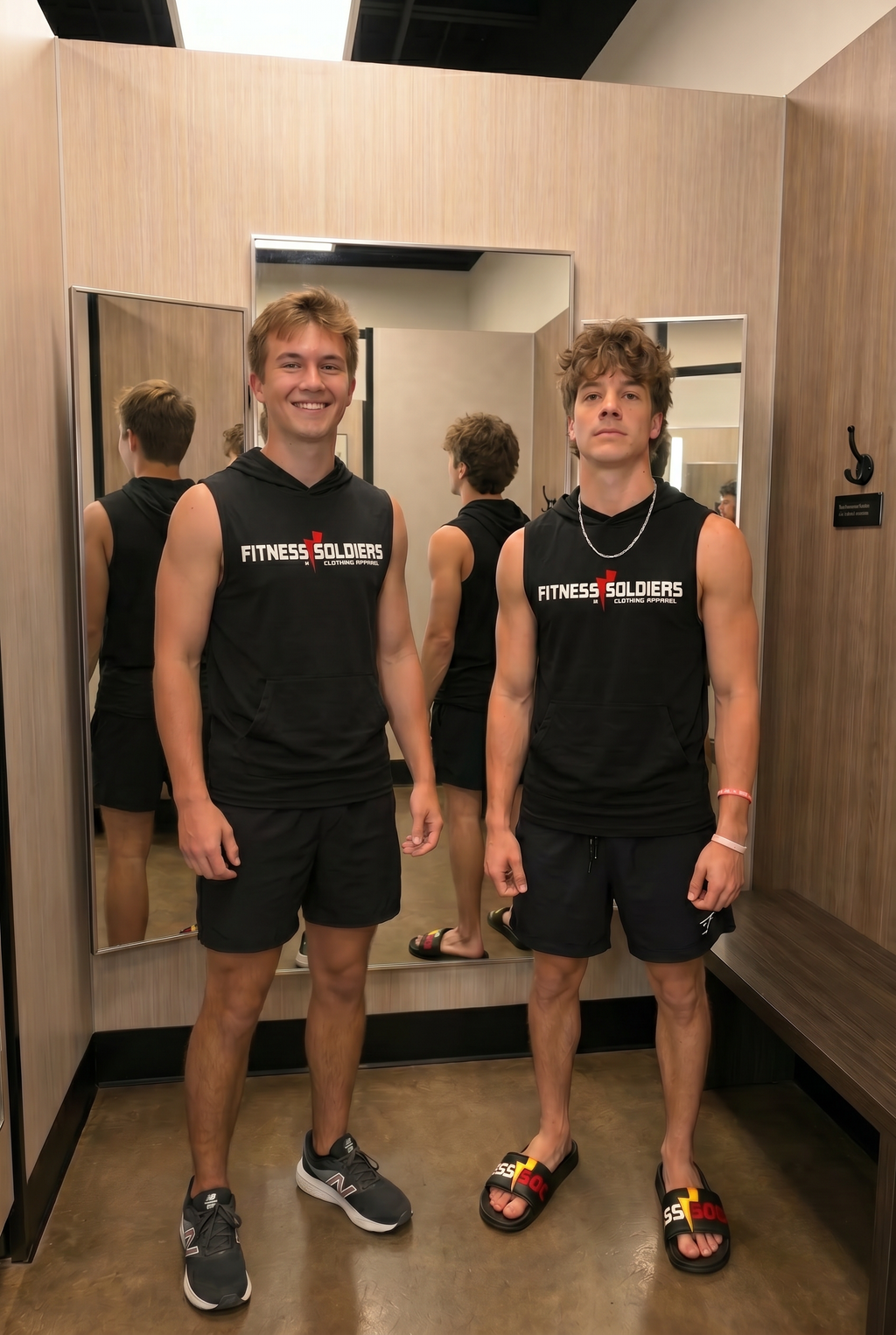 Men's Sleeveless Hoodie Style 02 Black - FitnessSoldiers locker room